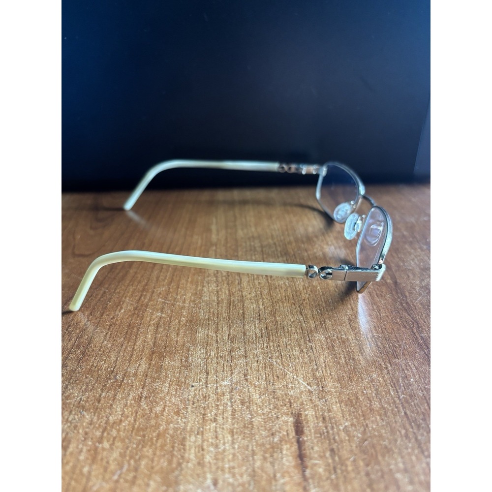 Dolce & Gabbana D&G Gold Rectangular Eyeglass Frames Cream Temples 50-17 130